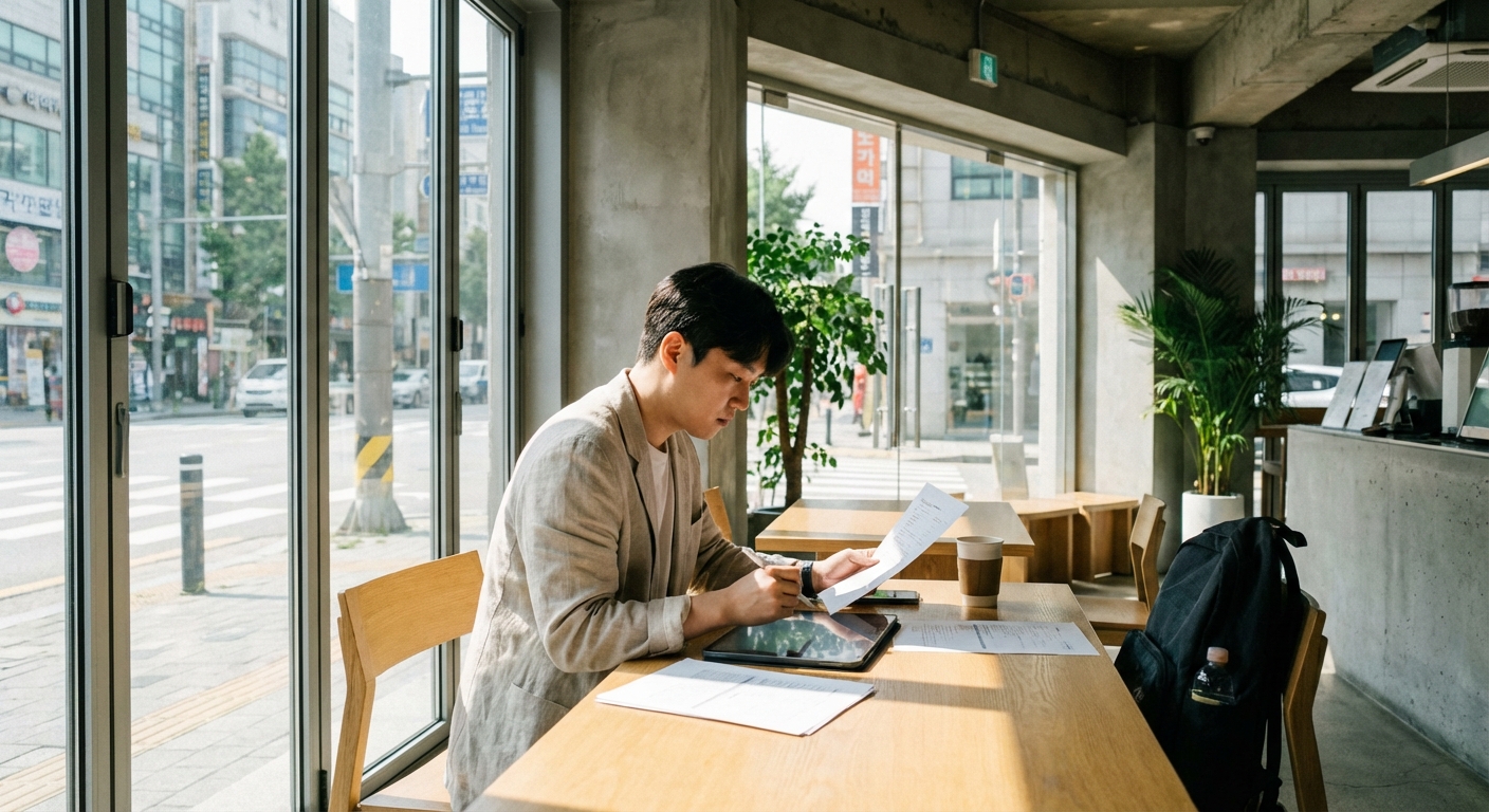 청년수당 자격조건 확인하는 청년 모습