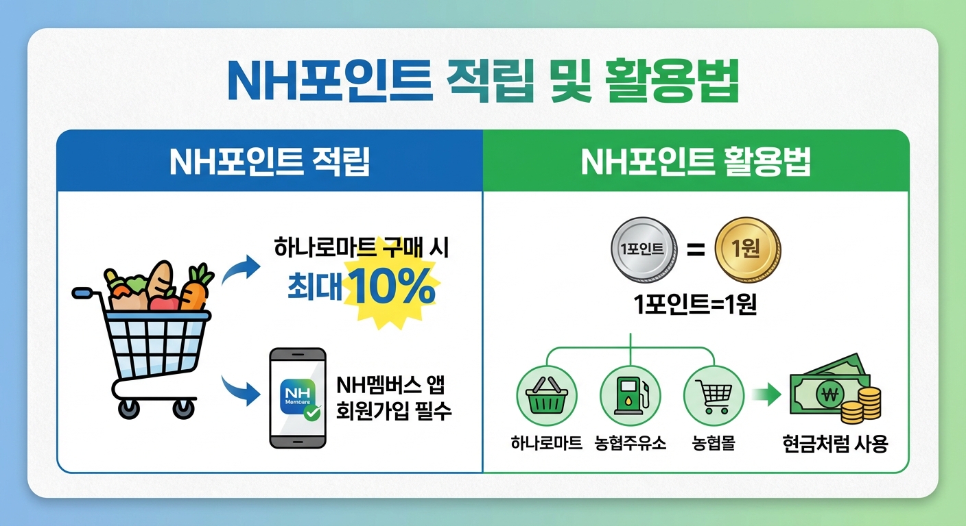 NH포인트 적립 활용법 인포그래픽