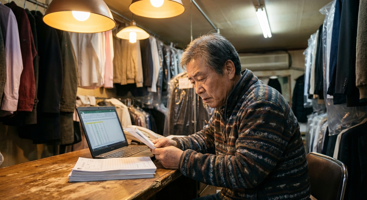 소상공인 긴급대출 서류 확인하는 사장님