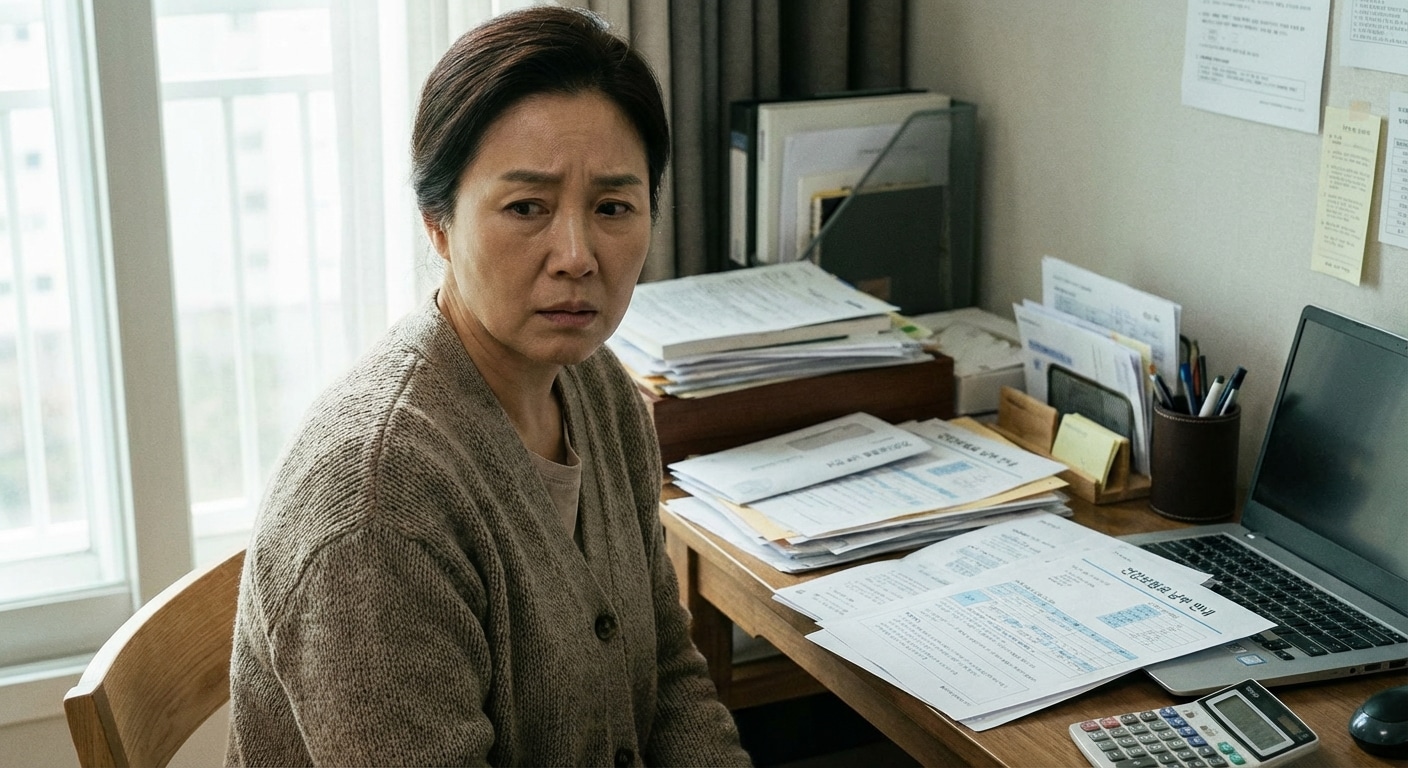 건강보험료 고지서 확인하는 직장인