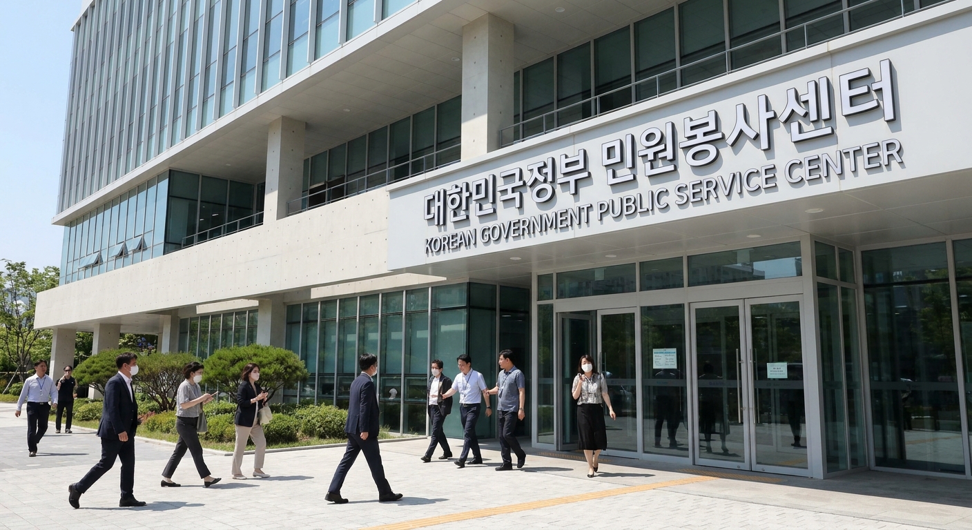행정복지센터 앞에서 민생지원금을 신청하는 시민들