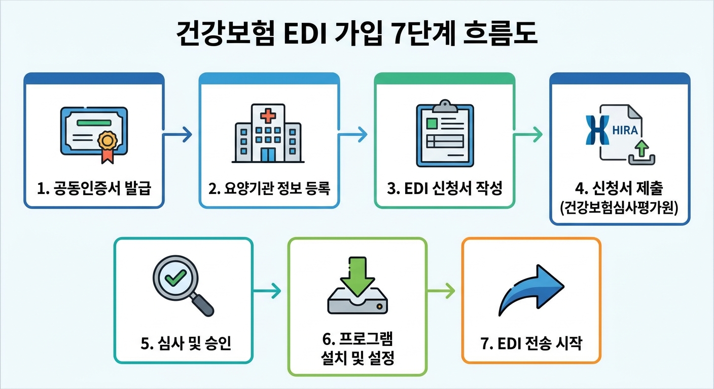 건강보험 EDI 가입 7단계 절차 한눈에 보기
