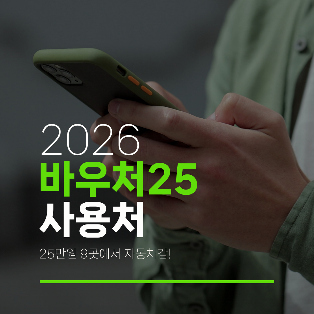 2026 바우처25 사용처 25만원 9곳에서 자동차감!