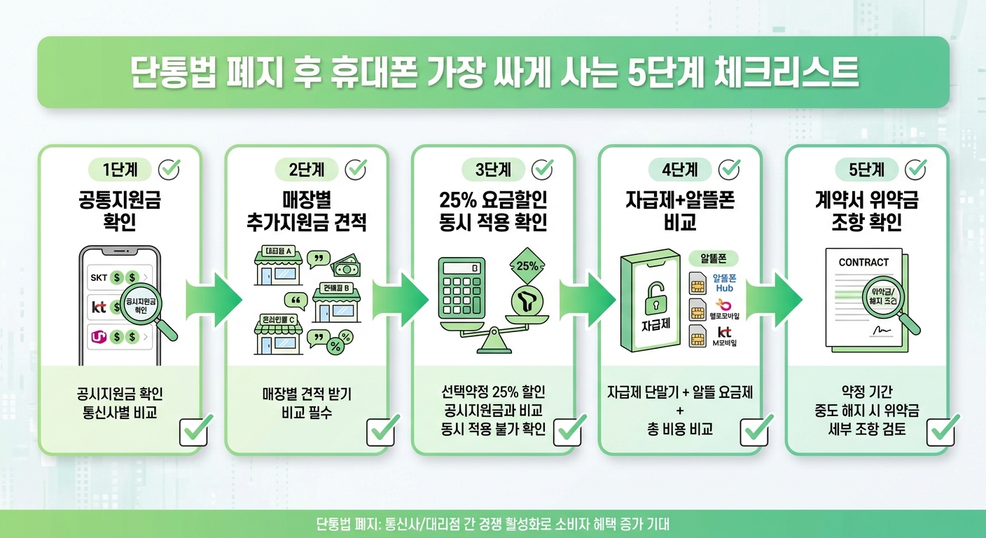 단통법 폐지 후 휴대폰 가장 싸게 사는 5단계 체크리스트