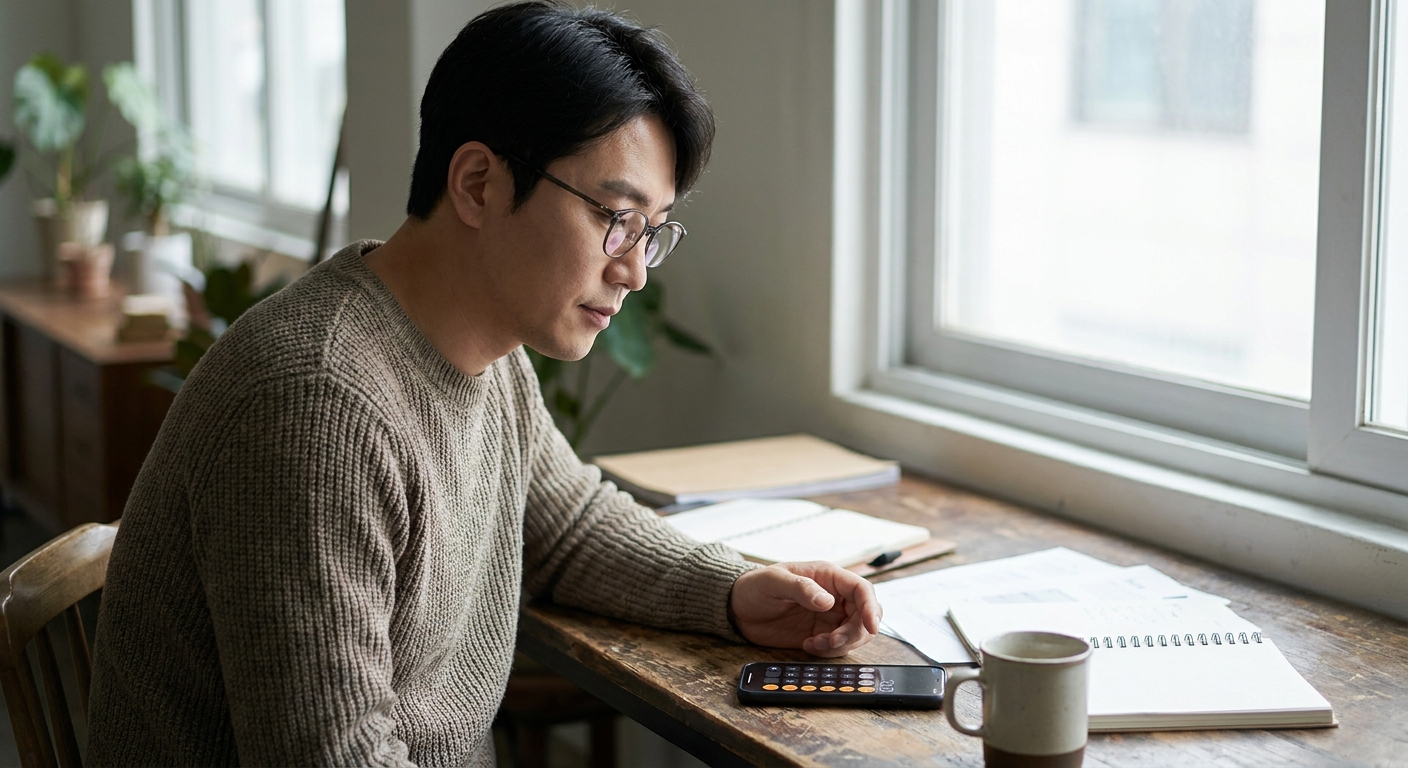 무직 상태에서 정부지원대출 한도를 확인하는 모습