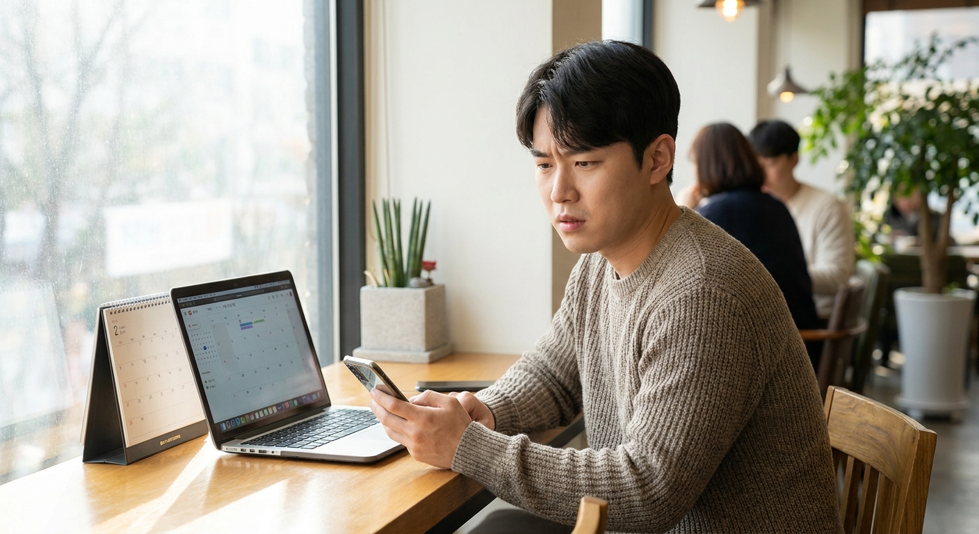 청년 지원금 50만원 신청 시기를 확인하는 청년의 모습