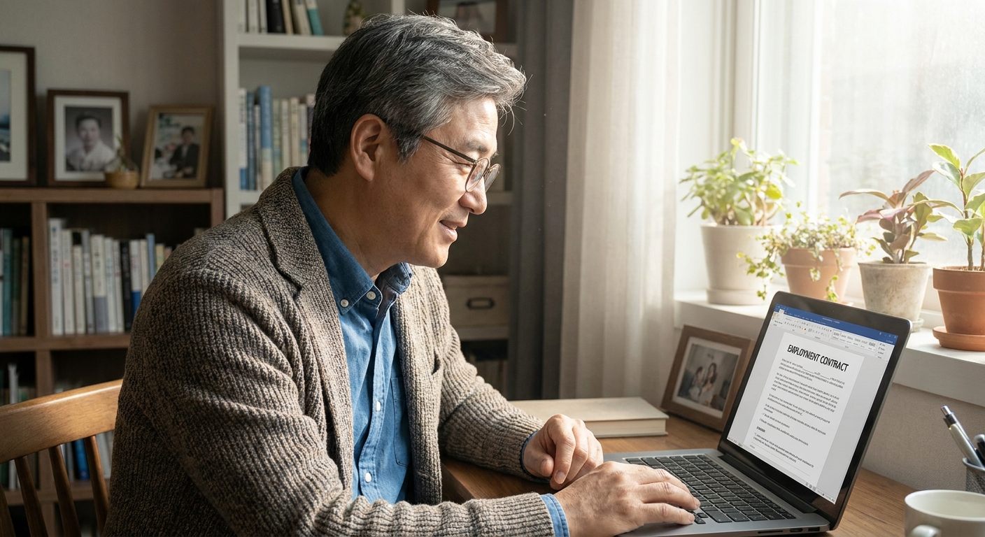 정년퇴직 후 일자리를 알아보는 60대 남성