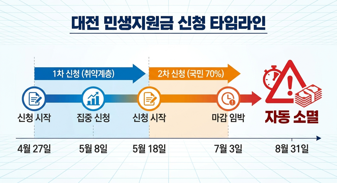 대전 민생지원금 1차 2차 일정 비교 타임라인