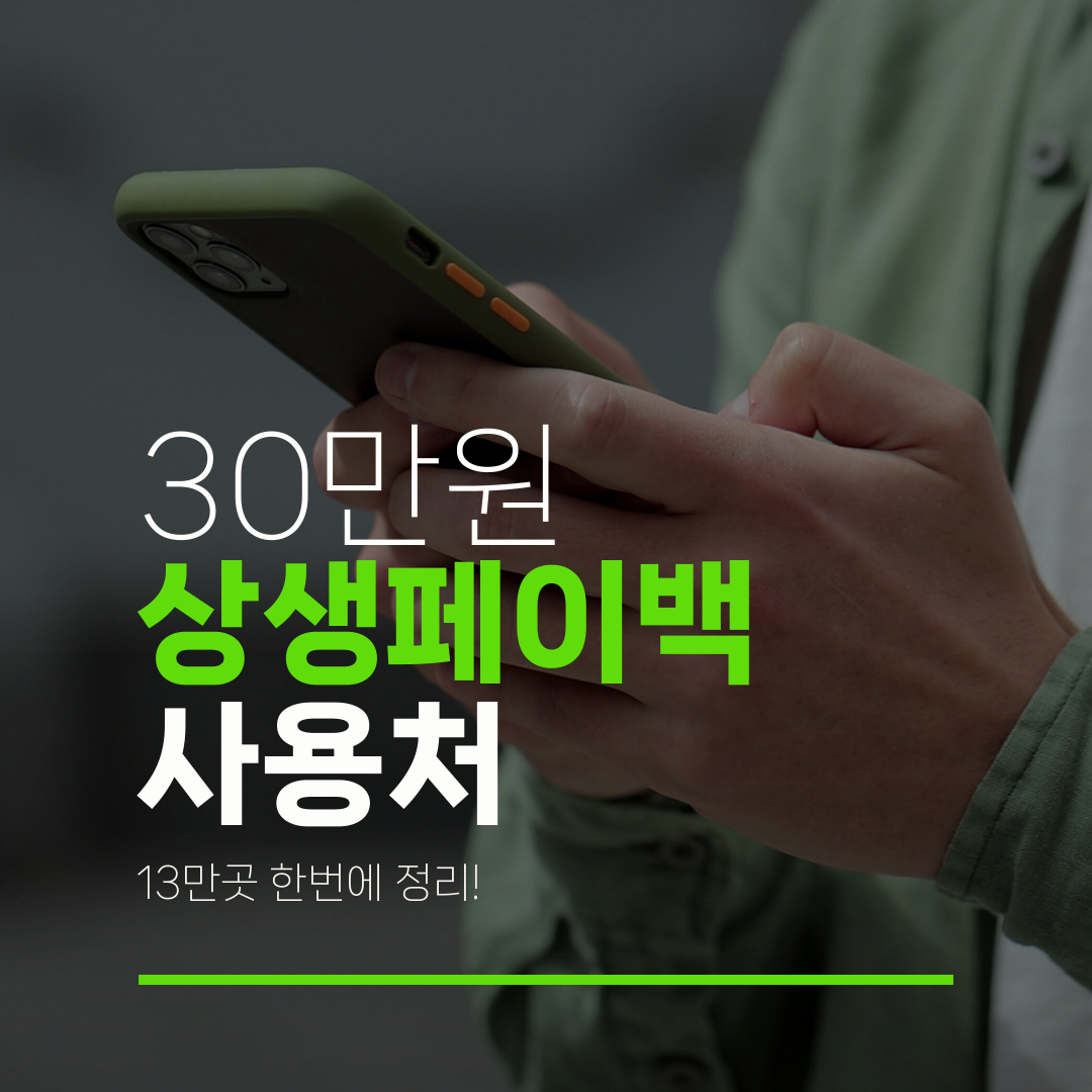 30만원 상생페이백 사용처 13만곳 한번에 정리!