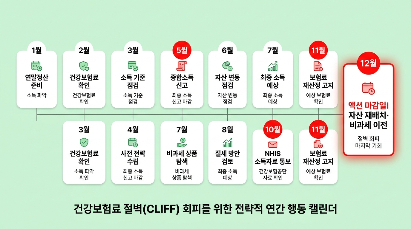 금융소득 건강보험료 cliff 회피 연간 액션 캘린더