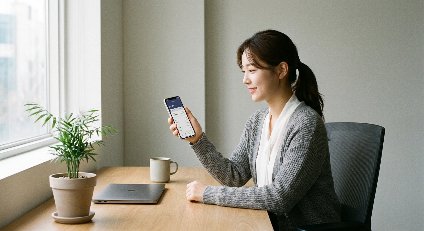 2026년 연봉 실수령액을 확인하는 직장인 모습