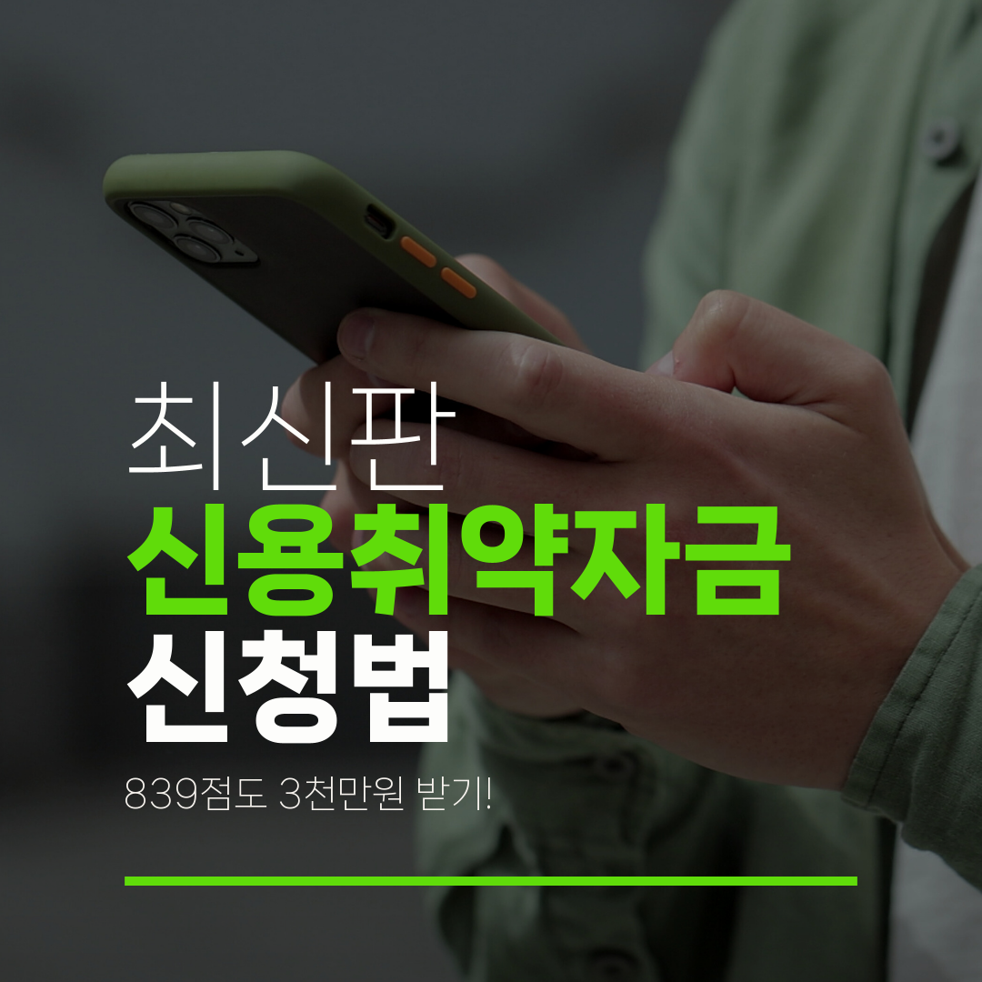 최신판 신용취약자금 신청법 839점도 3천만원 받기!