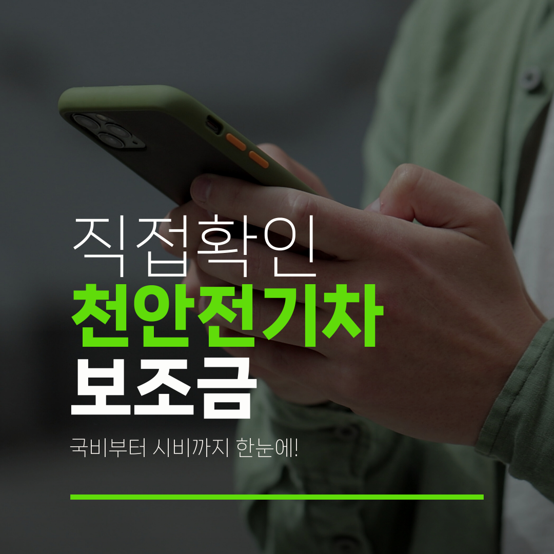 직접확인 천안전기차 보조금 국비부터 시비까지 한눈에!