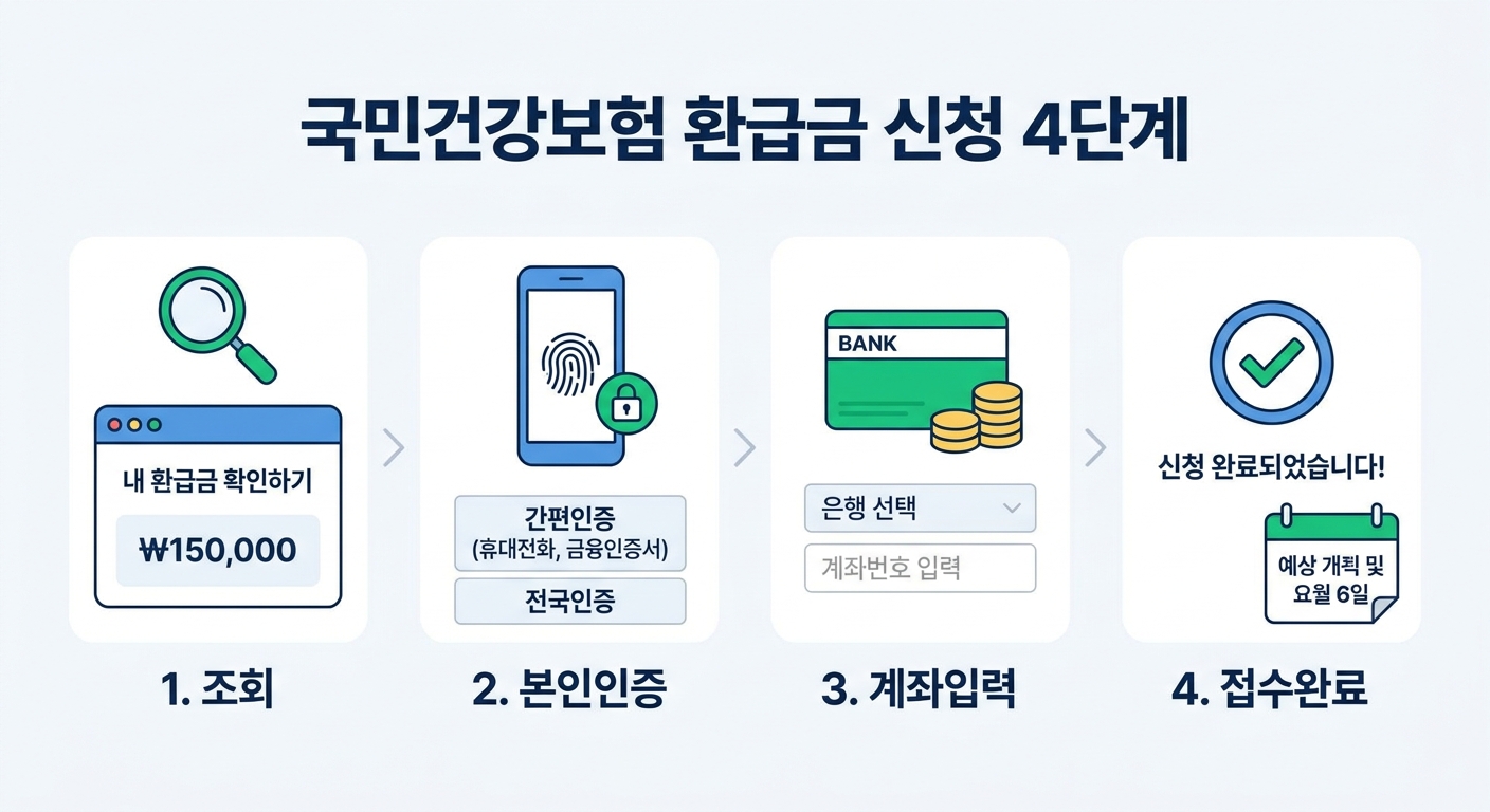 국민건강보험 환급금 신청 4단계