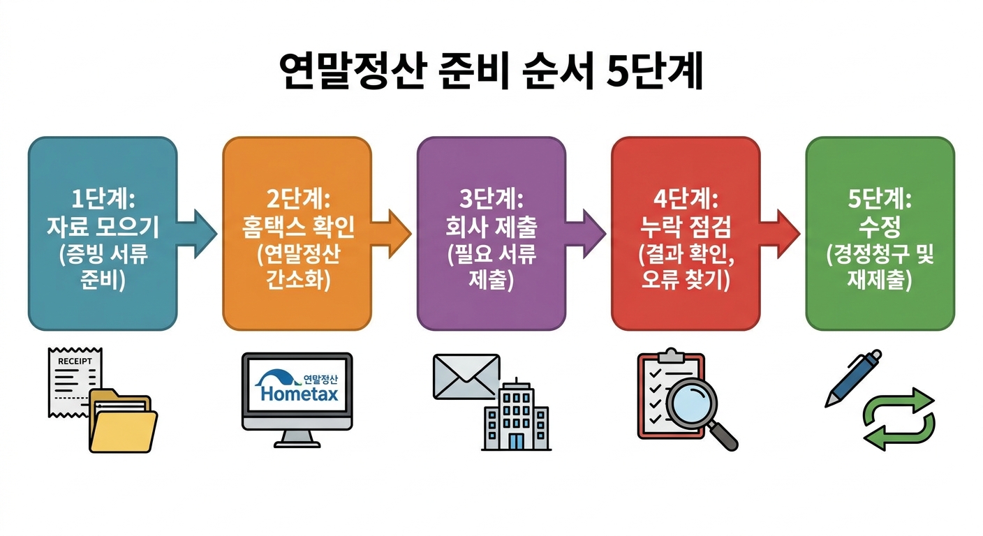 연말정산 5단계 흐름도