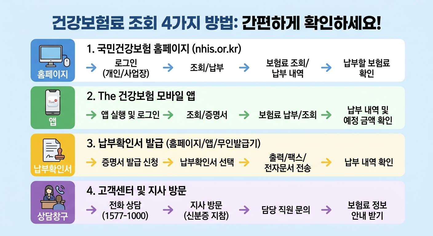 건강보험료 조회 4가지 방법 안내