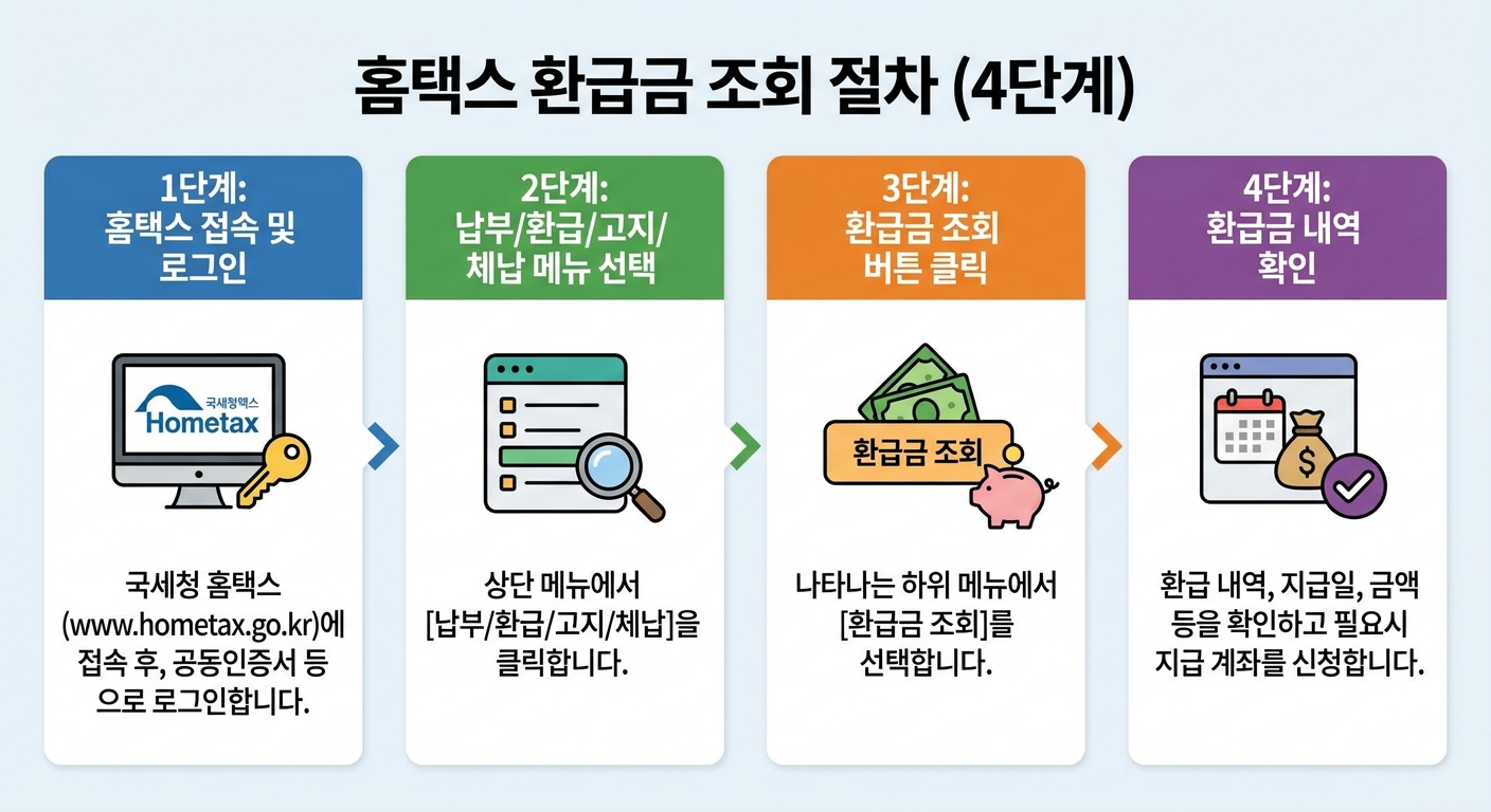 홈택스 환급금 조회 절차 요약