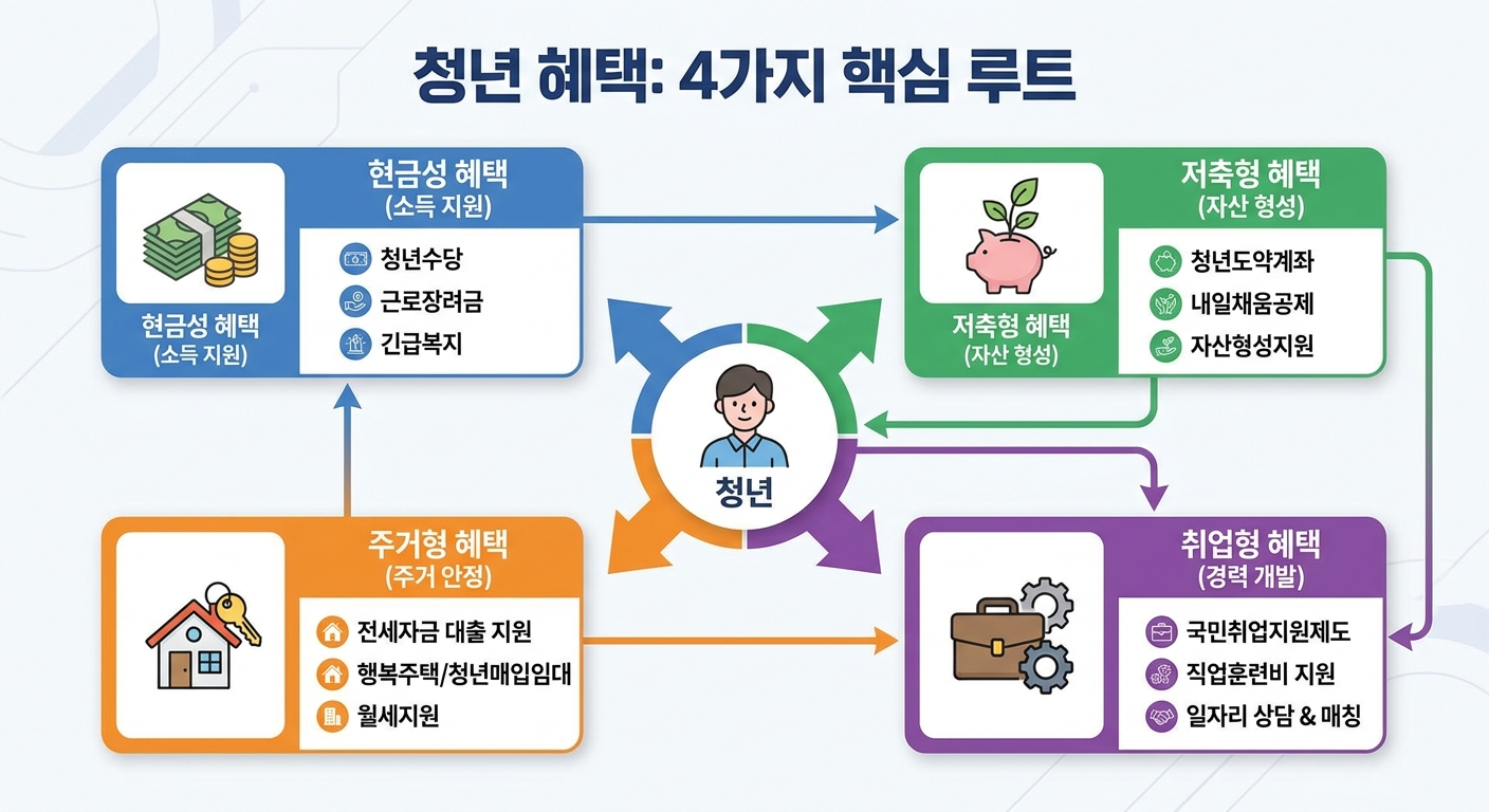 청년 혜택 4가지 루트 요약